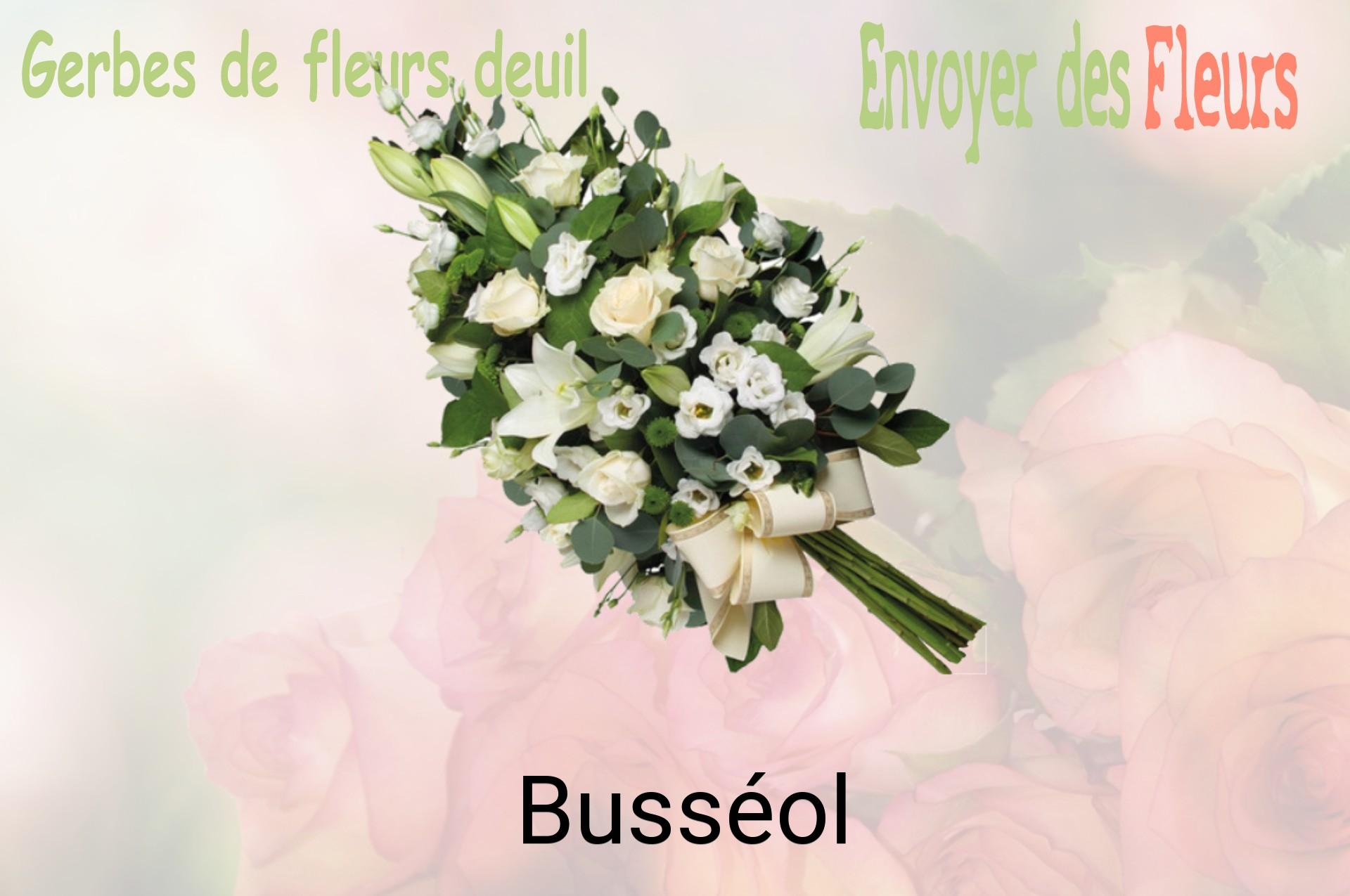 Gerbe de fleurs de deuil livrée à Busséol